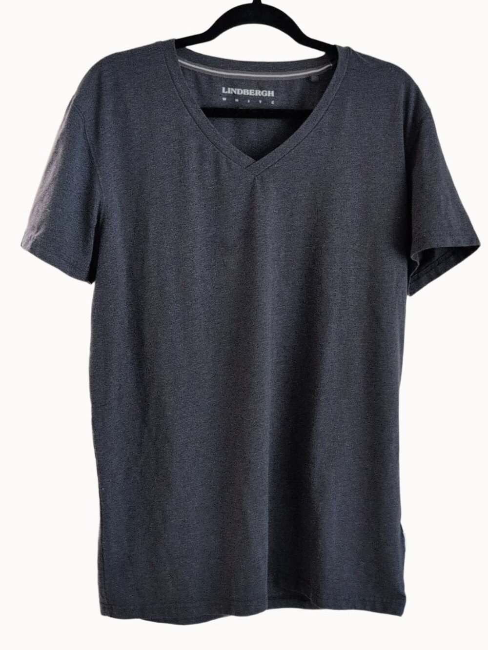 Lindbergh White XXL Heather Dark Grey V-Neck T-Shirt Soft Casual Athleisure Cool